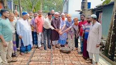 ১৯ লাখ টাকায় বগুড়ায় ৭৬ মিটার আরসিসি সড়ক ঢালাই কাজের উদ্বোধন